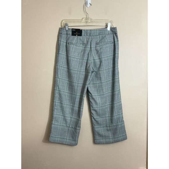 Worthington Womens Plaid Ankle Pants Sz 4 Petite Grey Light Academia Preppy NWT - Picture 2 of 6